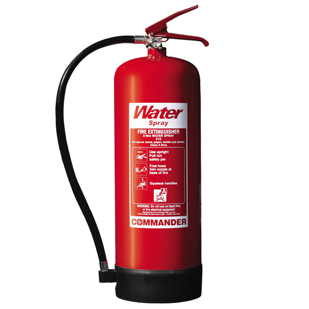 5 x 9 Litre (9L) Water Fire Extinguisher With Bracket - Commander